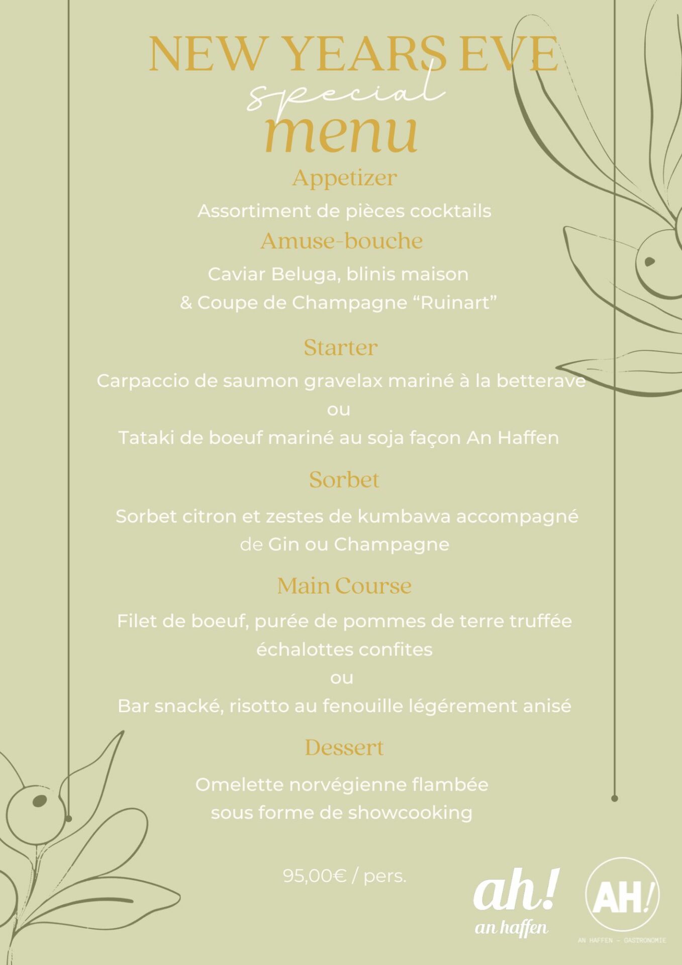 Floral and Elegant Christmas Menu